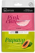 Парфумерія, косметика Подвійна маска з рожевою глиною та папаєю - IDC Institute Face Mask Duo Pink Clay & Papaya