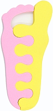 Парфумерія, косметика Роздільники для пальців ніг TS-01, 2 шт, жовтий з рожевим - Beauty LUXURY