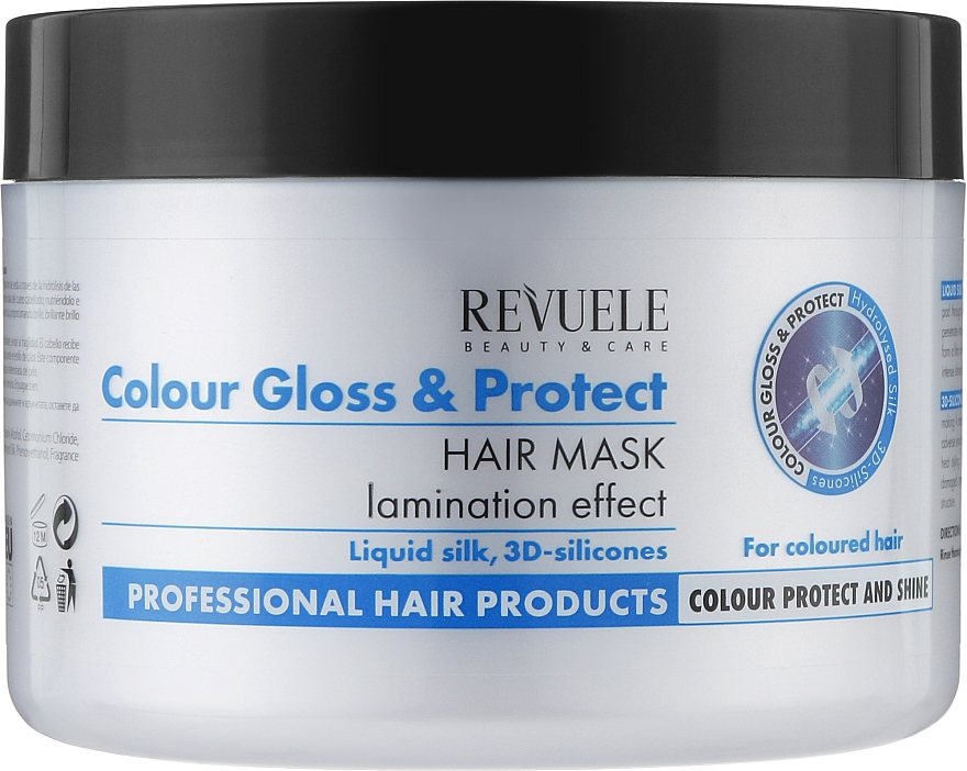 Маска для волос с эффектом ламинирования - Revuele Color Gloss & Protect Hair Mask