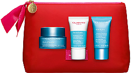 Парфумерія, косметика Набір - Clarins VP Hydra-Essentiel HLY 2022 (f/cr/50ml + f/scrub/15ml + f/mask/15ml + bag/1pc)