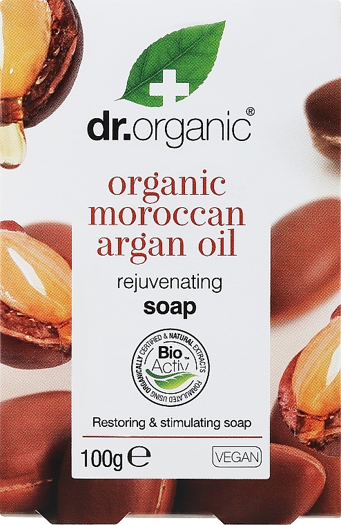 Мыло с аргановым маслом - Dr. Organic Bioactive Skincare Organic Moroccan Argan Oil Soap — фото N1