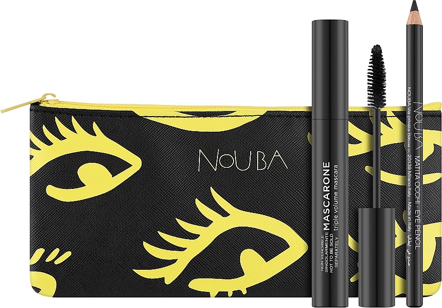 Набор "Mascarone" - NoUBA Eye-Mazing Mascarone Set (mascara/14ml + eye/pen/1,1g + bag/1pc) — фото N1