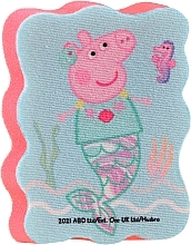 Парфумерія, косметика Мочалка банна дитяча "Свинка Пеппа", Пеппа-русалка, червона - Suavipiel Peppa Pig Bath Sponge