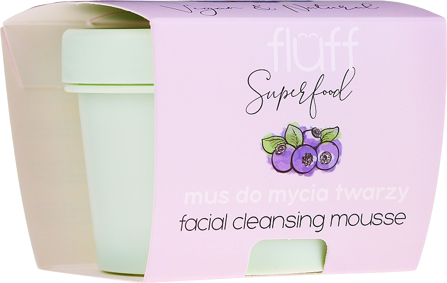 Очищувальний мус для обличчя - Fluff Facial Cleansing Mousse Wild Blueberry — фото N1