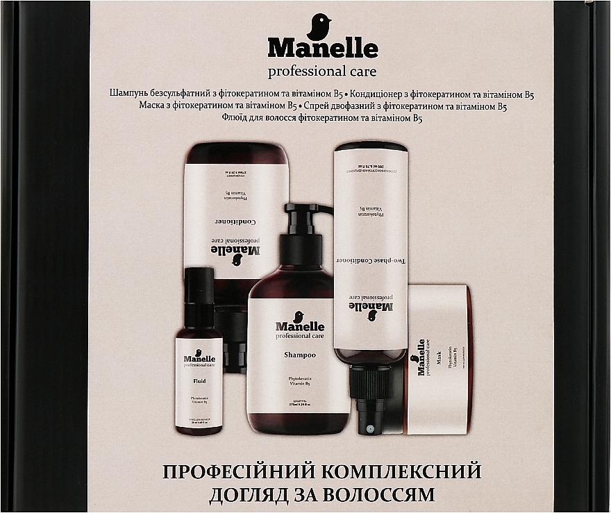 Комплексний набір з фітокератином та вітаміном В5, 5 продуктів - Manelle — фото N3