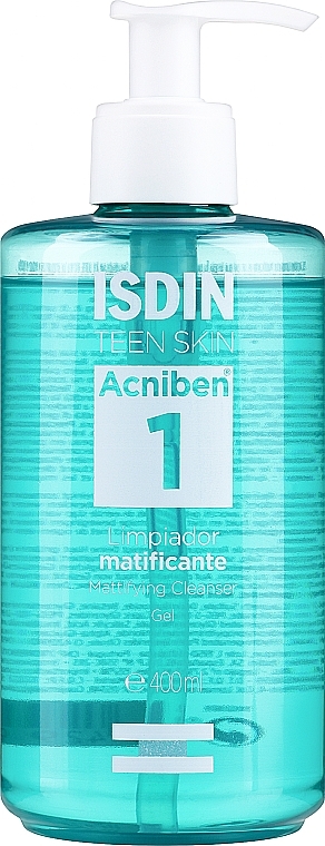Гель для вмивання, матувальний - Isdin Teen Skin Acniben Mattifying Cleansing Gel — фото N1