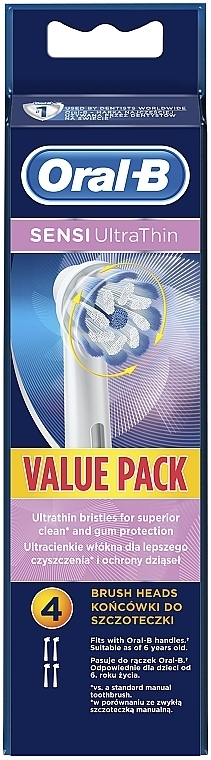 Сменные насадки для электрических зубных щеток, 4 шт - Oral-B Sensi UltraThin Toothbrush Heads — фото N2