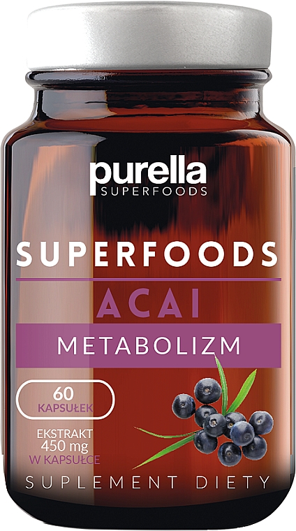 Пищевая добавка "Асаи" - Purella Superfood Acai metabolism 400mg — фото N1