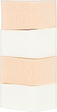 Парфумерія, косметика Спонж CS052WB для макіяжу 4в1 ромб, бежевий + білий - Cosmo Shop Sponge