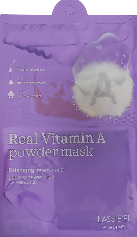 УЦІНКА Маска для обличчя з вітаміном А - Lassie'el Real Vitamin A Powder Mask * — фото N4