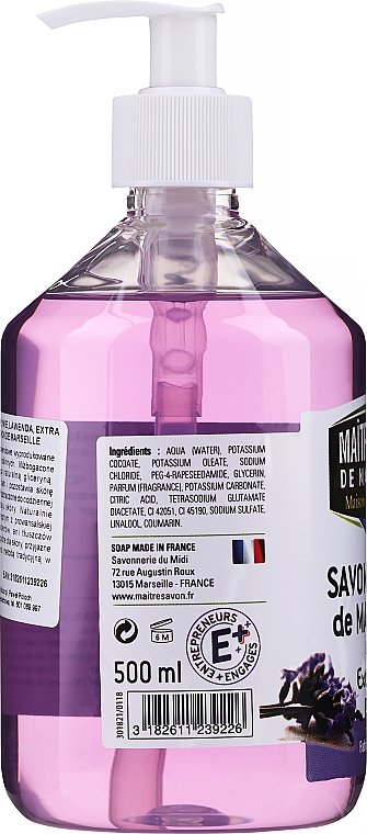 Жидкое марсельское мыло "Лаванда" - Maitre Savon De Marseille Savon Liquide De Marseille Lavander Liquid Soap — фото N2