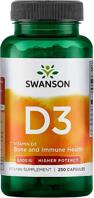 Харчова добавка "Вітамін D-3" - Swanson Vitamin D3 2000 IU — фото N1