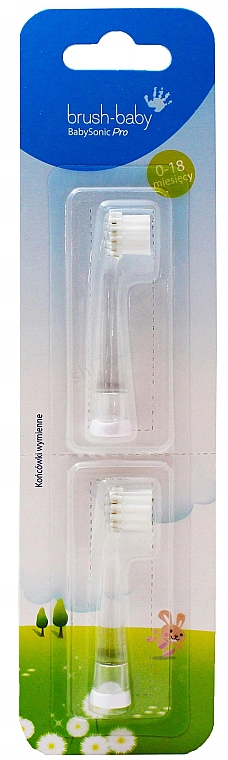 Насадки к электрической зубной щетке "BabySonic Pro", 0-18 мес. - Brush-Baby — фото N1