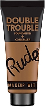 Духи, Парфюмерия, косметика Тональная основа + консилер 2 в 1 - Rude Double Trouble Foundation + Concealer