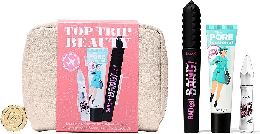 Набор - Benefit Top Trip Beauty Set (f/primer/22ml + brow/gel/3g + mascara/8,5 g) — фото N1