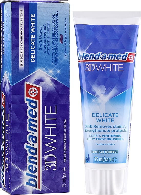 Зубна паста «Делікатне відбілювання» - Blend-a-med 3D White Delicate  White Toothpaste — фото N1
