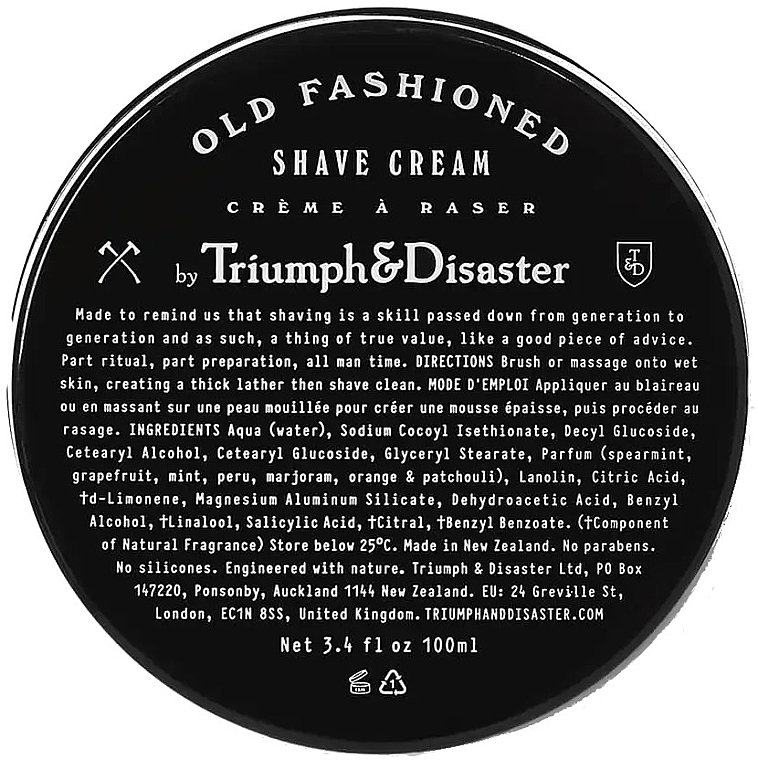 Крем для бритья - Triumph & Disaster Old Fashioned Shave Cream Jar — фото N1