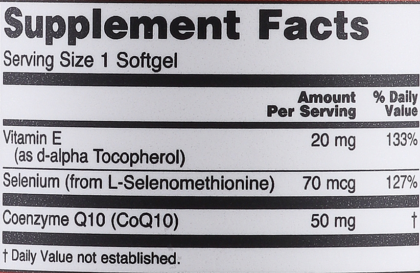 Коензим Q10, 50 мг, 50 гелевих капсул - Now Foods CoQ10 With Selenium & Vitamin E — фото N3