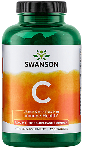 Харчова добавка "Вітамін С з шипшиною, з сповільненим вивільненням", 1000 мг - Swanson Timed-Release Vitamin C with Rose Hips Tablets — фото N1
