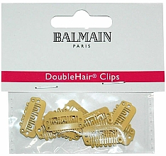 Клипсы для наращивания волос, бежевые, 10 шт - Balmain Paris Hair Couture Double Hair Clips Beige — фото N1