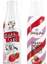 Духи, Парфюмерия, косметика Набор - Delia Dairy Fun Strawberry Set (b/balm/400ml + sh/gel/400ml)