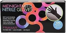 Перчатки нитриловые неопудренные, черные, L, 100 шт. - Framar Midnight Mitts Nitrile Gloves Large — фото N1