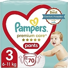 Підгузки-трусики Premium Care Pants 3 (6-11 кг), 70 шт. - Pampers — фото N1