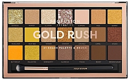 Парфумерія, косметика Палетка тіней для повік - Profusion Cosmetics Gold Rush 21 Shade Palette & Brush