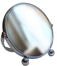 Зеркало круглое настольное, хромированное, 13 см - Acca Kappa Chrome ABS Mirror 1x/7x — фото N1