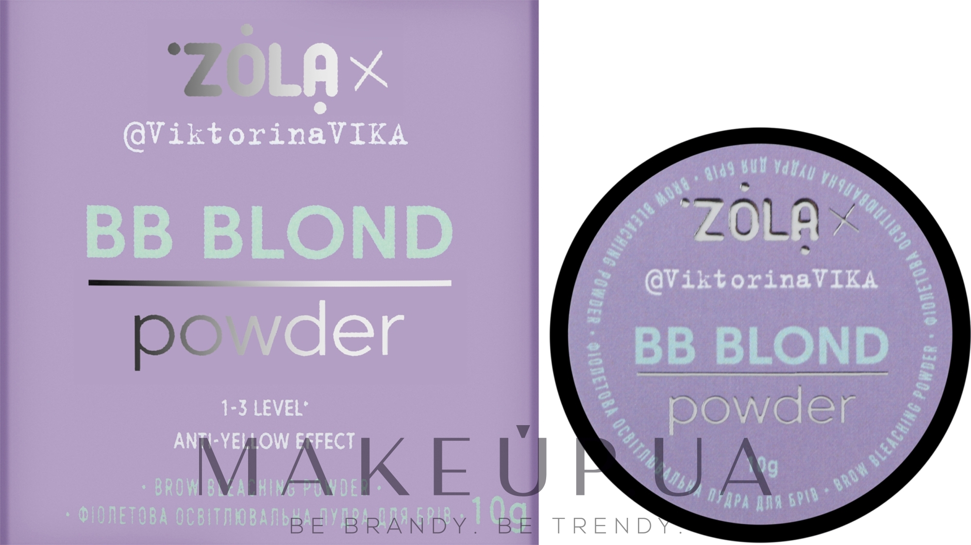 Пудра осветительная фиолетовая для бровей - Zola Viktorina Vika BB Powder — фото 10g