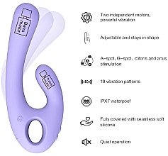 Вібратор подвійної стимуляції, бузковий - Nomi Tang Flex Bi Lavender — фото N2