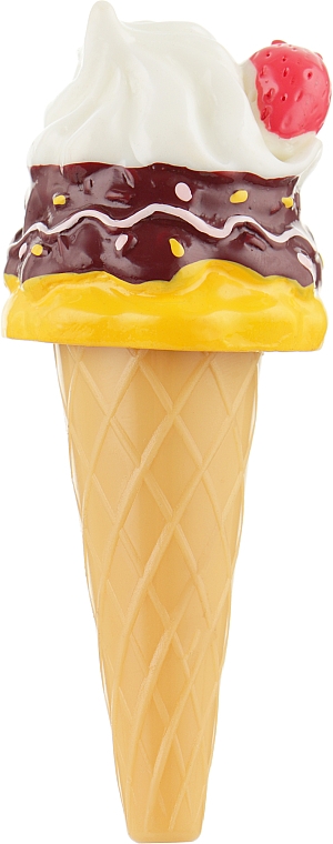Бальзам для губ с кисточкой "Мороженое", желтый с белым - Martinelia — фото N1