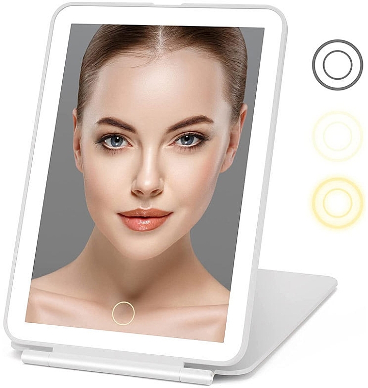 Дзеркало для макіяжу з LED підсвіткою, біле - Aimed Makeup Mirror Stand — фото N2