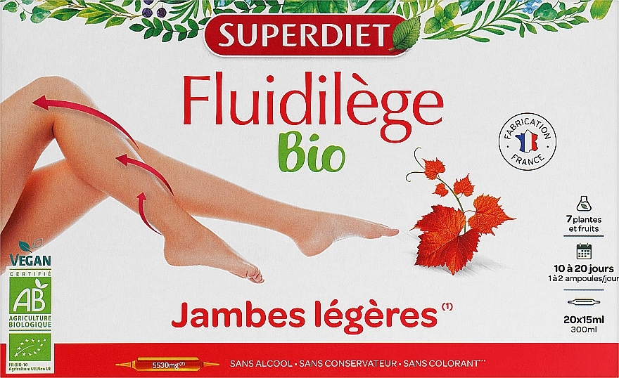 Пищевая добавка - Superdiet Organic Fluidilège Light Legs  — фото N1