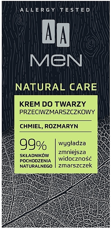 Крем для лица от морщин - AA Men Natural Care Anti-Wrinkle Face Cream — фото N3