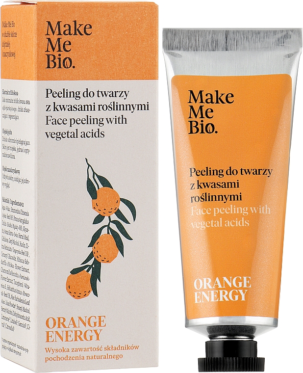 Пілінг для обличчя з рослинними кислотами - Make Me Bio Orange Energy Face Peeling With Vegetal Acids — фото N2