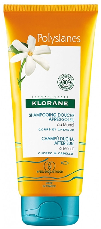 Шампунь-гель для душу - Klorane Polysianes After-Sun Shower Shampoo Monoi — фото N1