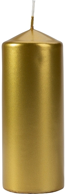 Свеча цилиндрическая 60x150 мм, золотой металлик - Bispol — фото N1