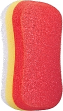 Парфумерія, косметика Губка для тіла масажна, червоно-жовта - Sanel Fit Kosc №1