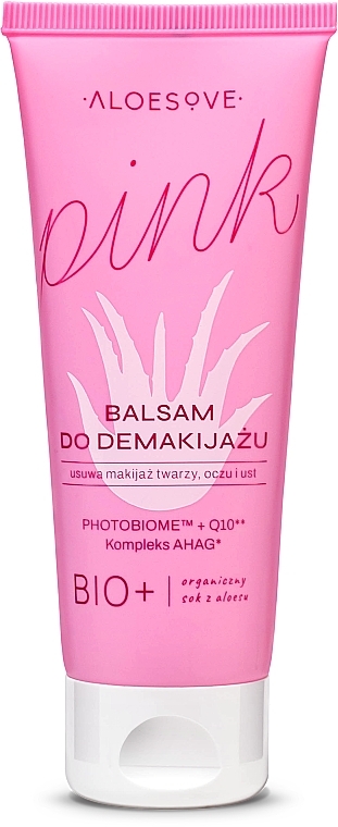 Бальзам для снятия макияжа с лица, глаз и губ - Aloesove Pink Make-Up Removal Balm — фото N1