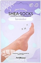 Педикюрні шкарпетки з маслом ши та лавандою - Avry Beauty Shea Socks Lavender — фото N1