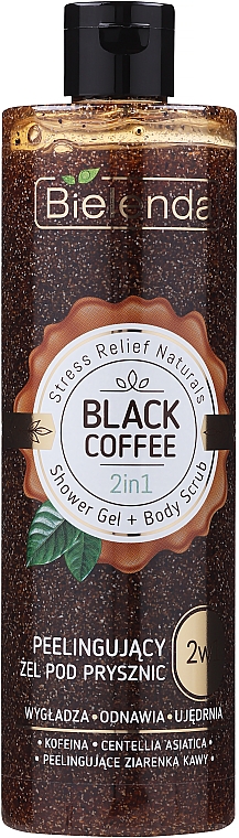 Скраб-гель для душа 2в1 "Черный кофе" - Bielenda Stress Relief Naturals Black Coffee