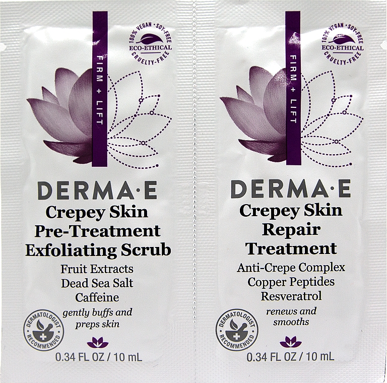 Набір пробників - Derma E Crepey Skin (scrub/10ml + treatment/10ml) — фото N1