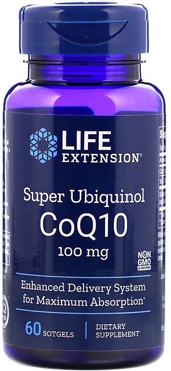 Харчова добавка "Коензим" - Life Extension Super Ubiquinol CoQ10 — фото N1