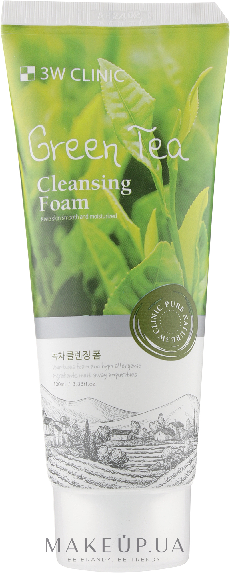 Пінка для вмивання з екстрактом зеленого чаю - 3w Clinic Green Tea Cleansing Foam — фото 100ml