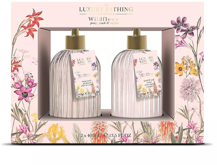 Набор - Grace Cole The Luxuty Bathing Wildflowers (h/wash/400ml + h/cr/400ml) — фото N1