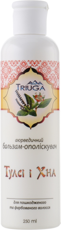 Бальзам-ополіскувач для пошкодженого та фарбованого волосся "Тулсі і хна" - Triuga Herbal — фото N1