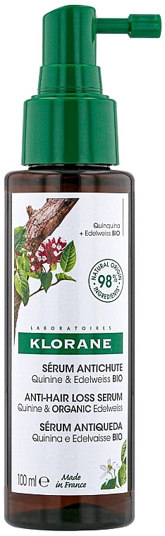 Укрепляющая сыворотка для волос - Klorane Hair Strengthening Serum With Quinine & Organic Edelweiss Against Hair Loss — фото N1