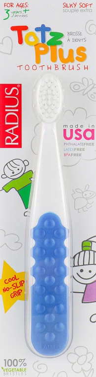 Зубная щетка детская, сине-белая - Radius Tots Plus Toothbrush — фото N1