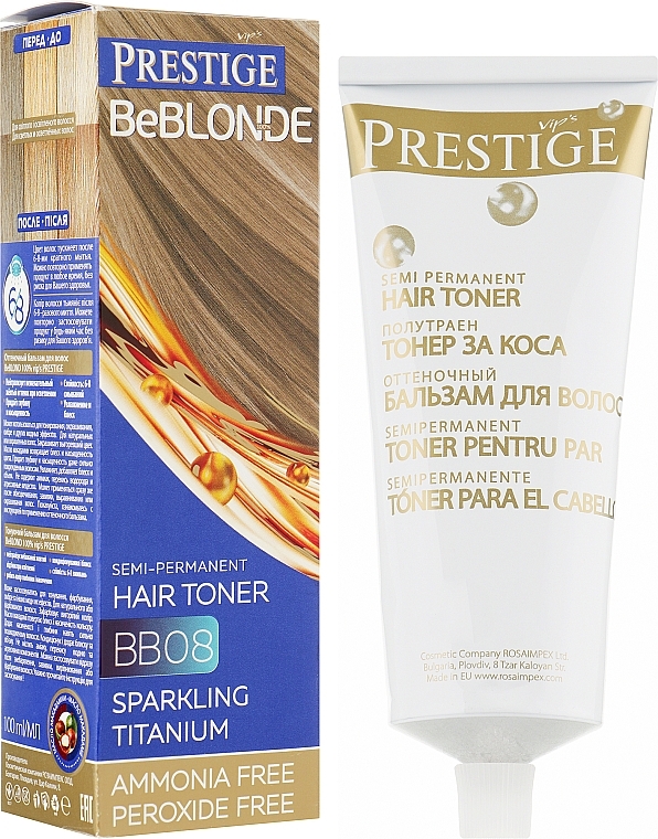 УЦІНКА Відтінковий бальзам для волосся - Vip's Prestige BeBlond Semi-Permanent Hair Toner * — фото N1